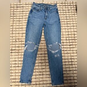 American Eagle Outfitters Women's Medium Blue Skinny Ripped Jeans